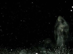 Foto da noite, com a imagem de uma pessoa a direita