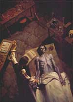 Ilustração de pessoa com um cadáver